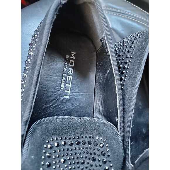 Moretti Black Label Rhinestone Black Men's Shoes Size 9.5 Style# M31594 - Picture 3 of 4